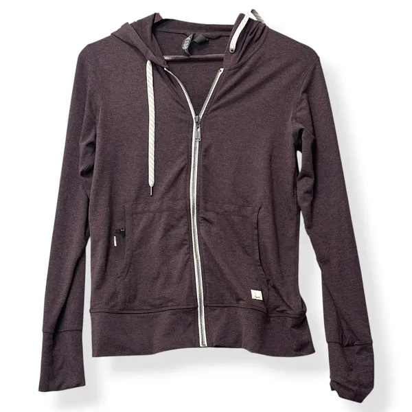 Vuori Halo Essential Hoodie Plum Purple Athleisure Gorpcore Yoga Lounge Women XS - Image 2