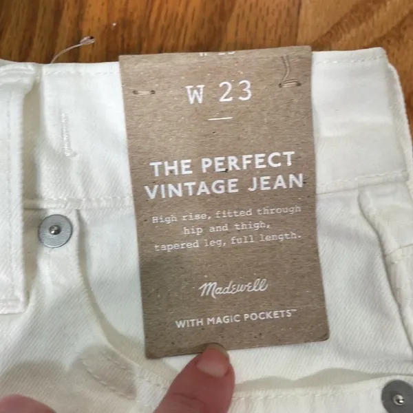 Madewell The Perfect Vintage Jean Tile White size 23 NWT‎ - Image 9