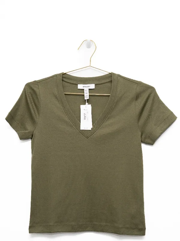 SPANX -‎ Cool Cotton V-Neck Tee - Image 2