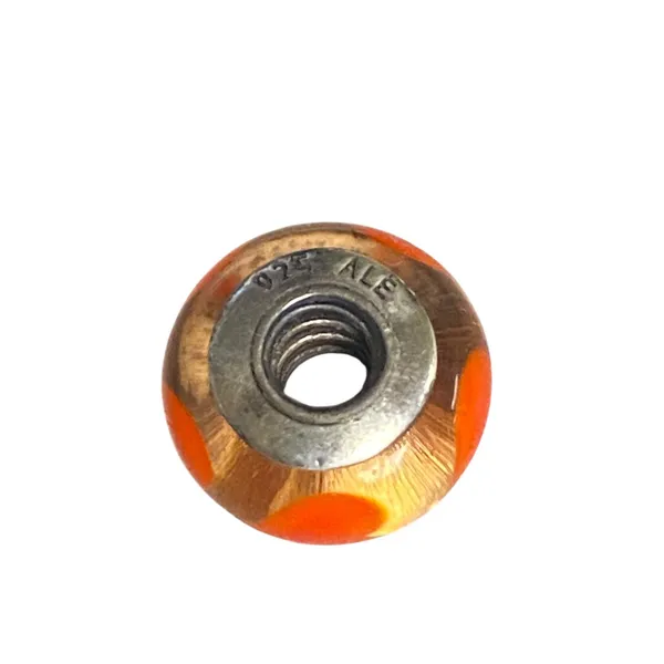 Pandora Murano Glass Bead Orange Spots 925 ALE Sterling Silver Charm Bracelet - Image 2