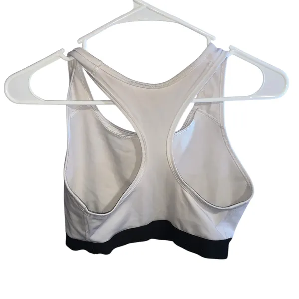 Nike White Athletic Sports Bra Medium Racerback - Image 2
