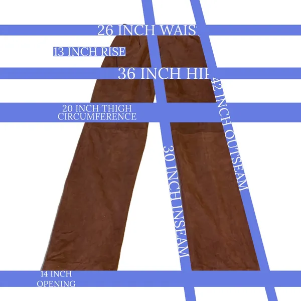 Vintage 1980'S Sienna Brown Artisan Wear Suede Pleated Trousers (Xs) - Image 13