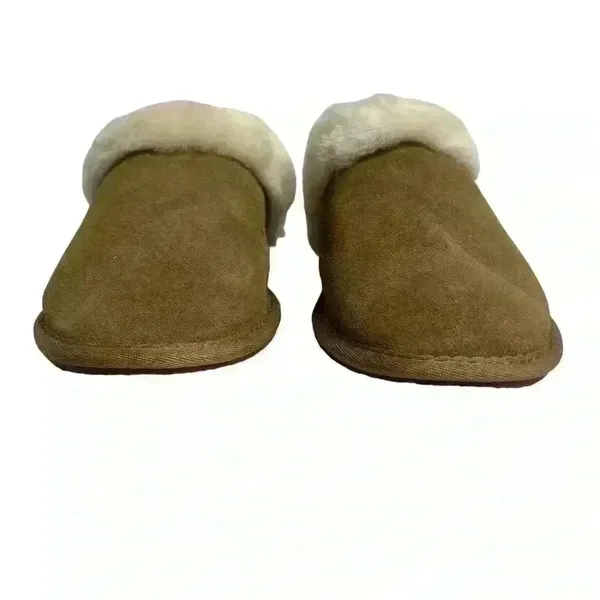 ASOS Design Unisex Sheepskin‎ Slippers Brown Size 7-8 Winter Casual - Image 3