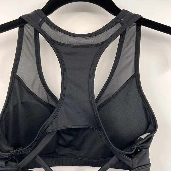 MARIKA TEK Padded Exercise Bra Black Cutout Mesh Racer Back Womens Size Medium - Image 4