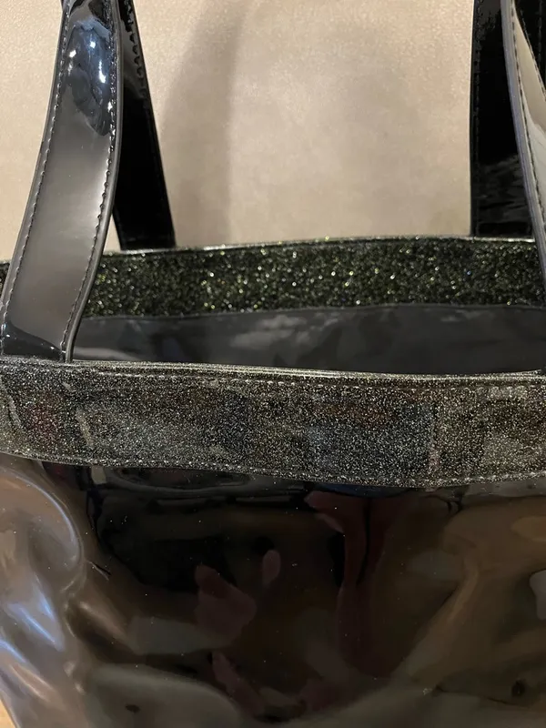 Jimmy Choo Parfums Black Patent Tote Bag Large Glossy Shopper Bag - Image 5