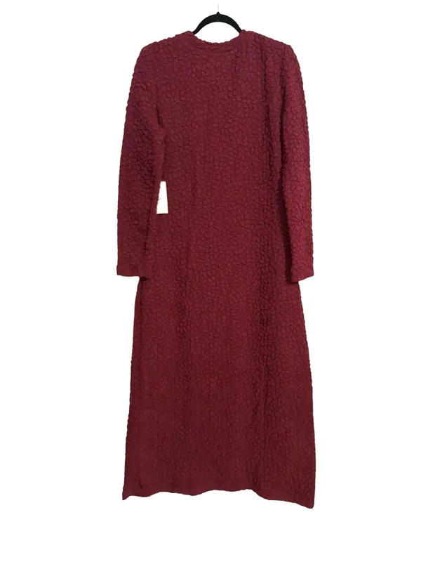 NWT Tuckernuck Hyacinth House Madison Textured Long Sleeve Burgundy Dress MEDIUM - Image 4