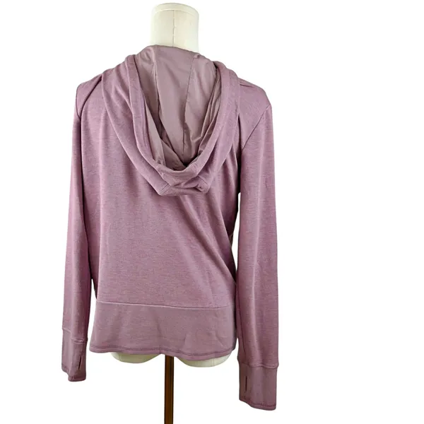 Anderson Ord Lux Crop Hoodie Performance Jacket Elderberry Heather LRG - Image 3