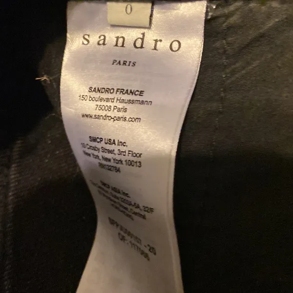 Sandro black raw hem studded mini- size 0 NWOT - Image 3