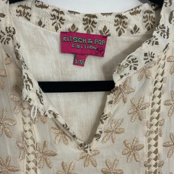 Kitsch + Pop Edition Mini Embroidered Ruffle Dress‎ size S/M - Image 2
