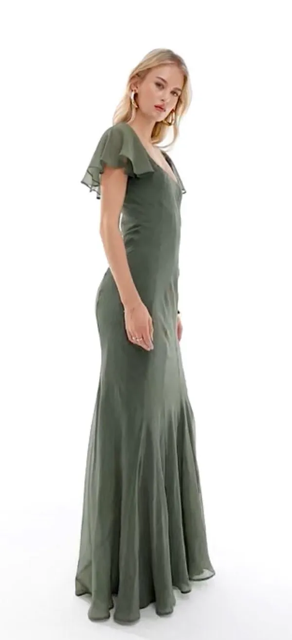 Dark Green Flowy Dress - Image 2