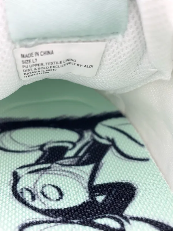 Disney White‎ Sneakers with Gold Mickey Accent and Mint Trim - Image 10