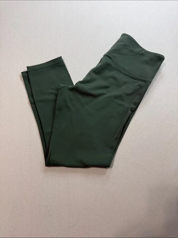 Zyia High-Waist Forest Green Leggings with Subtle Logo - Image 8