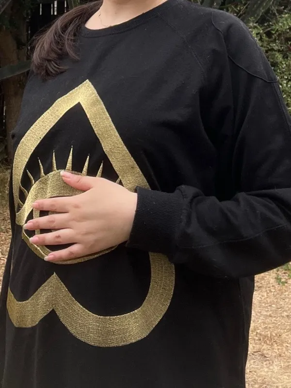 Kerold Black all seeing eye oversized sweatshirt. Gold Size M - Image 3