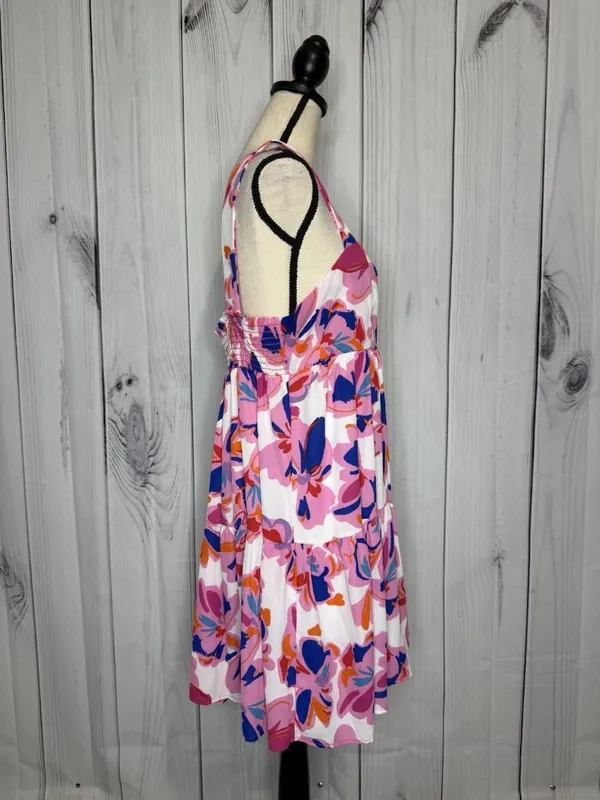 Adrienne Women’s Sz L Pastel Midi Dress Sleeveless Smocked Back - Image 4