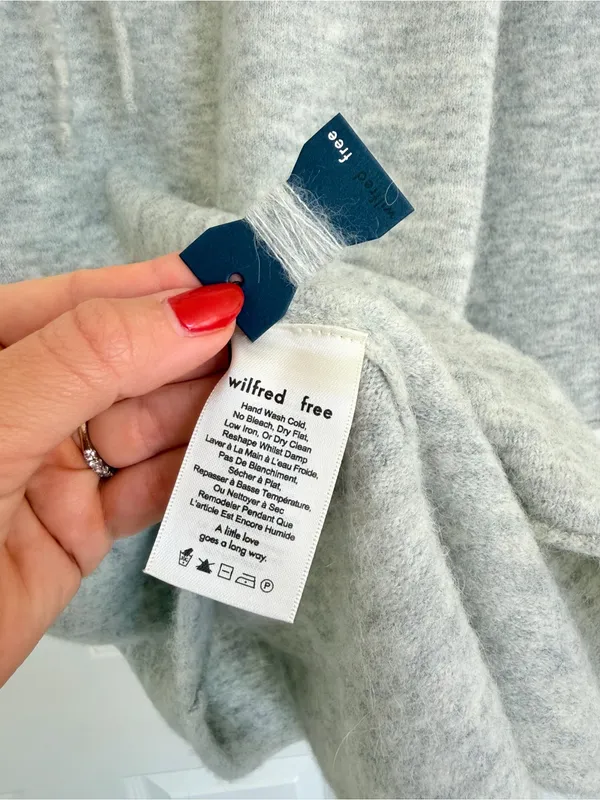 Aritzia Wilfred Free Cozy Light Gray Hooded Knit Wool Blend Sweater Dress S NWT - Image 5
