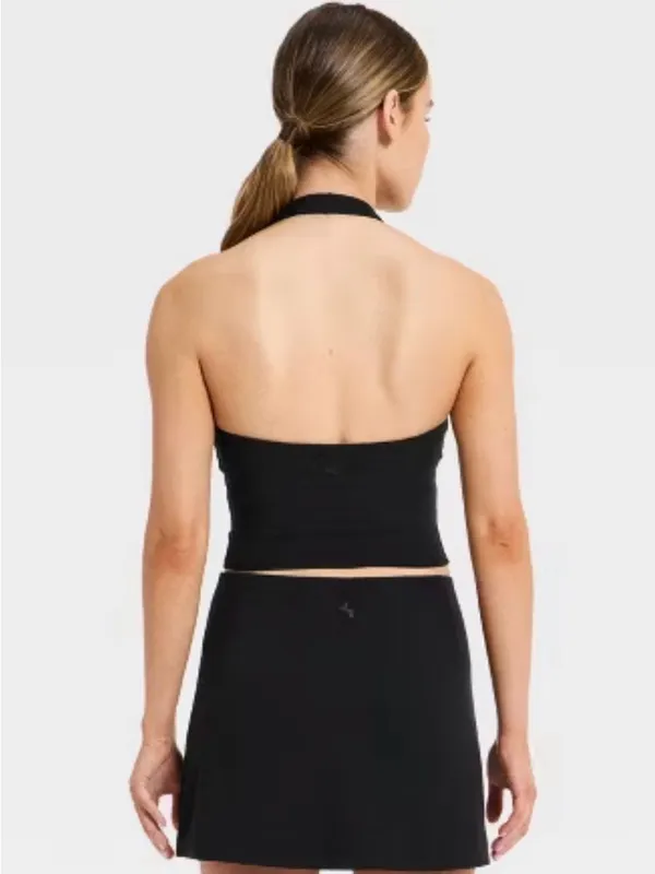 JoyLab Black Halter Crop Top - Image 2
