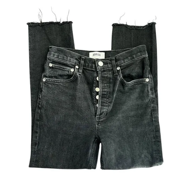 Agolde High Rise Straight Leg Button Fly Cropped Jean 25 - Image 2