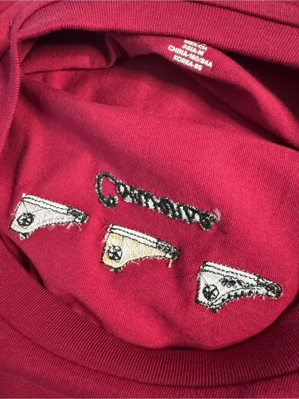 Converse Red Embroidered Graphic Tee | Size Small | NWT - Image 5