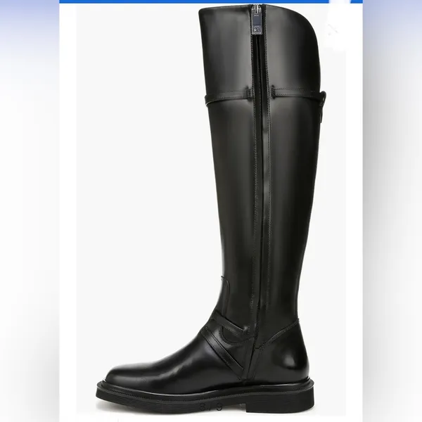 NWT SARTO Franco Sarto Ainsley Black Leather Knee High Wide Calf Boots 7. - Image 3