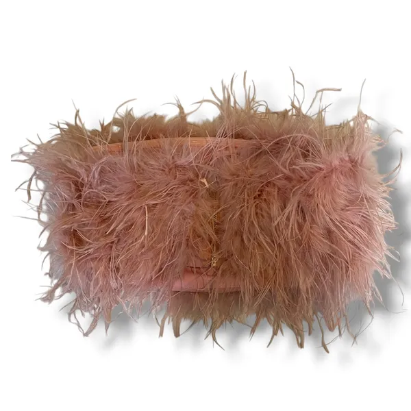 Club L London Pink Feather Trim Bandeau Top Strapless Size US‎ 4 - Image 5