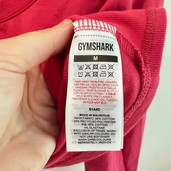 Gymshark‎ Womens Training Cropped Sweatshirt Red Long Sleeve Pullover Medium - Image 4