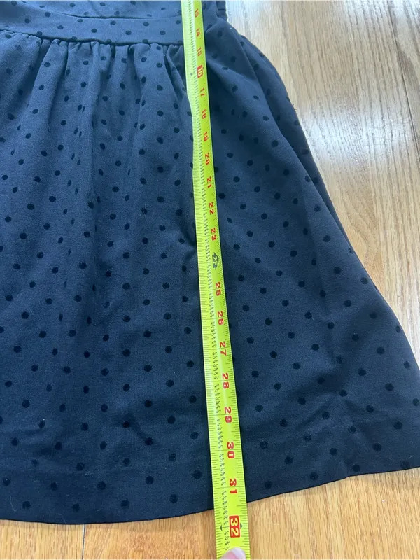 Madewell Black Swiss Dot Fit Flare Mini Dress Small S Viscose Stretch Pockets - Image 7