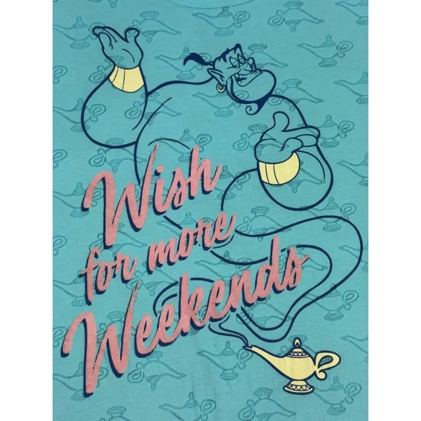 Disney Aladdin Genie Sleep Shirt XL Turquoise Wish‎ For More Weekends Loungewear - Image 4