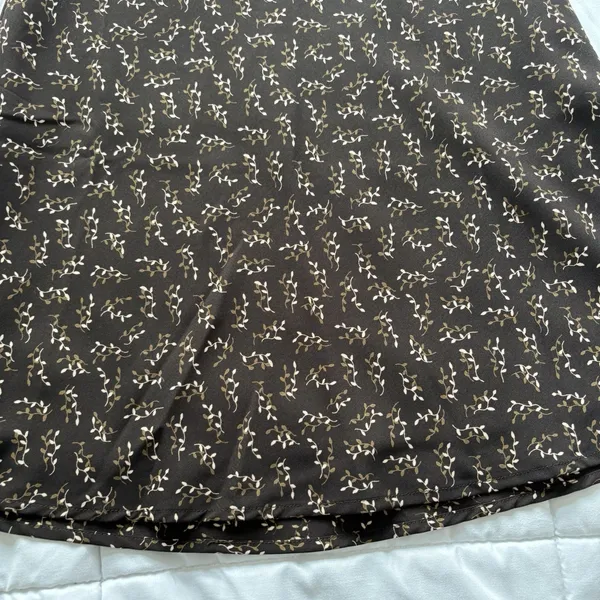 Womens 4 Skirt Brown Floral Knee Length Lined Grunge Whimsy Fairy Feminine‎ - Image 2