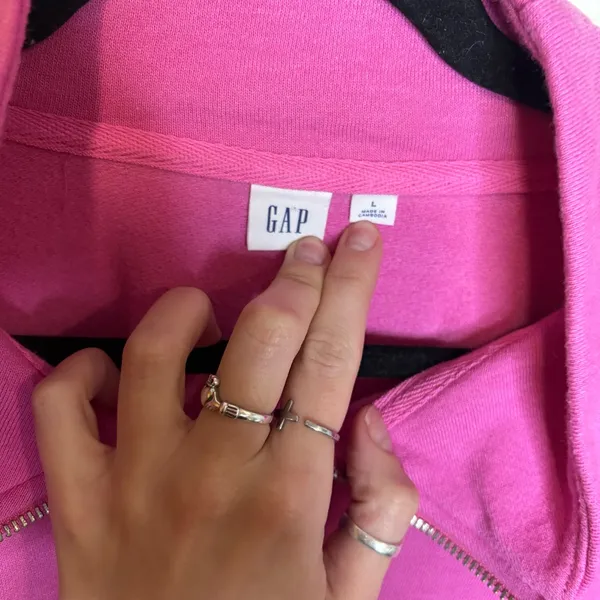 GAP sweatshirt quarter-zip Pink Size Large - Image 3