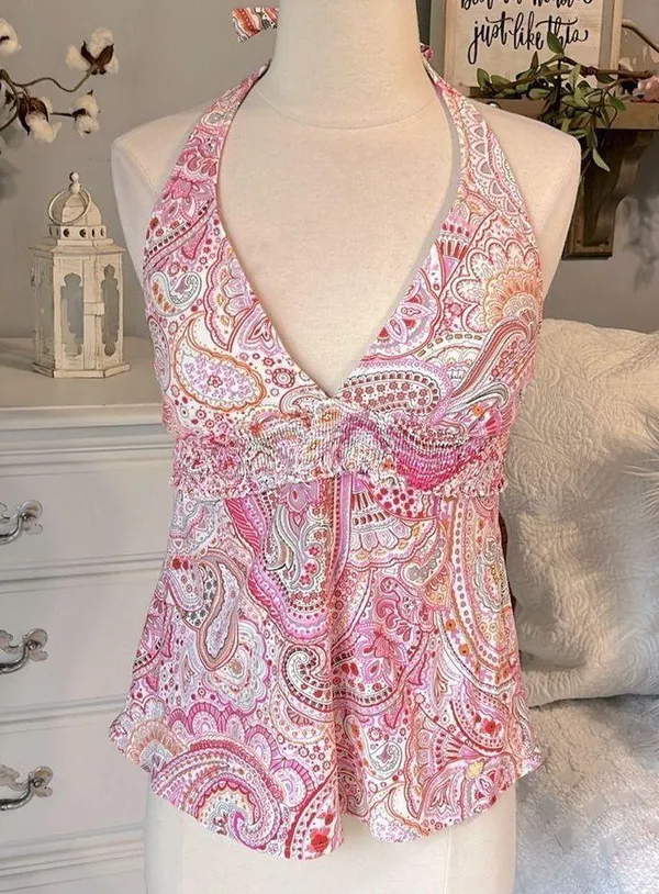 Liz Claiborne Pink Paisley Tankini - Image 2