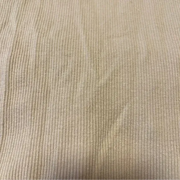 Zara Beige Crop Top Short Sleeve Ribbed Ruched Excellent Condition Size Small - Image 4