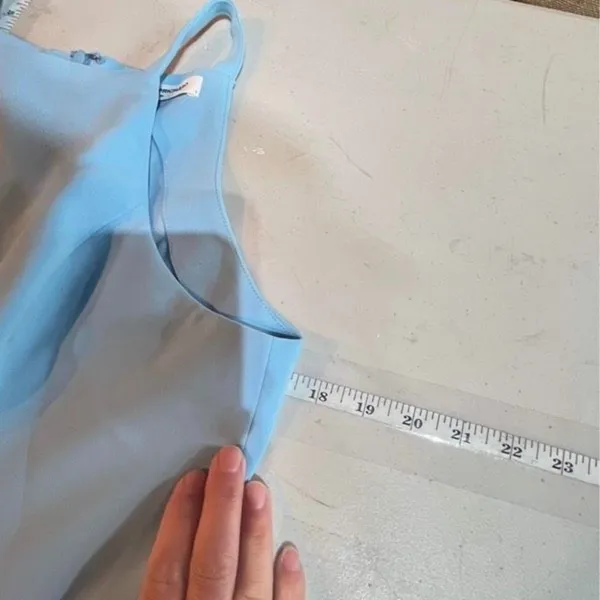 Amanda Uprichard‎ Women's Square Neck Tulip Hem Mini Dress Light Blue Size Large - Image 10