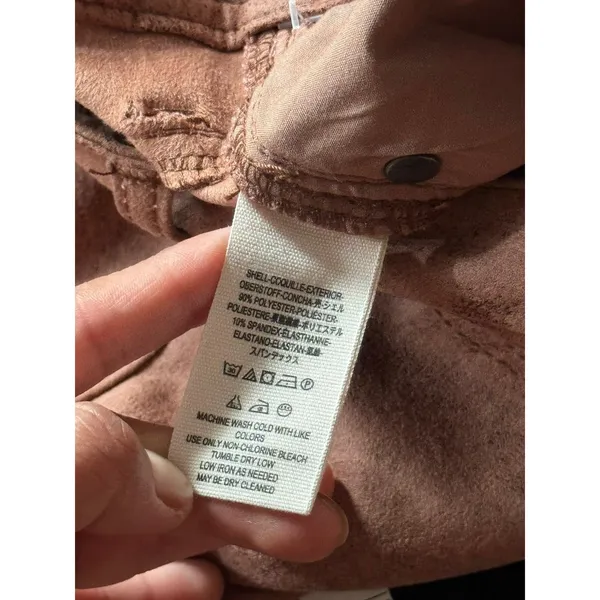 We The Free‎ Brown Faux Suede Skinny Pants Distressed Look Size 27 NWT - Image 4