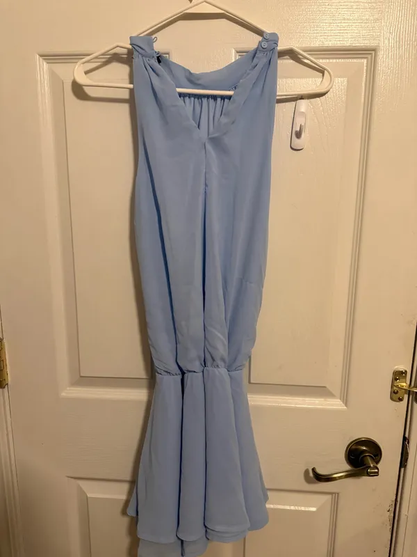 Forever 21 Light Blue Chiffon Sleeveless Ruffle Dress XS - Image 3