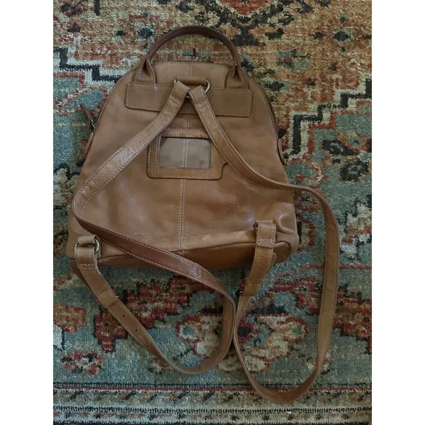 Fossil Vintage Cognac Brown Leather Mini Backpack Crossbody Bag - Image 3