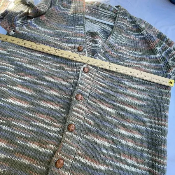 Vintage Aztec size 2X button front handmade cardigan. No TAGs see measurements - Image 5