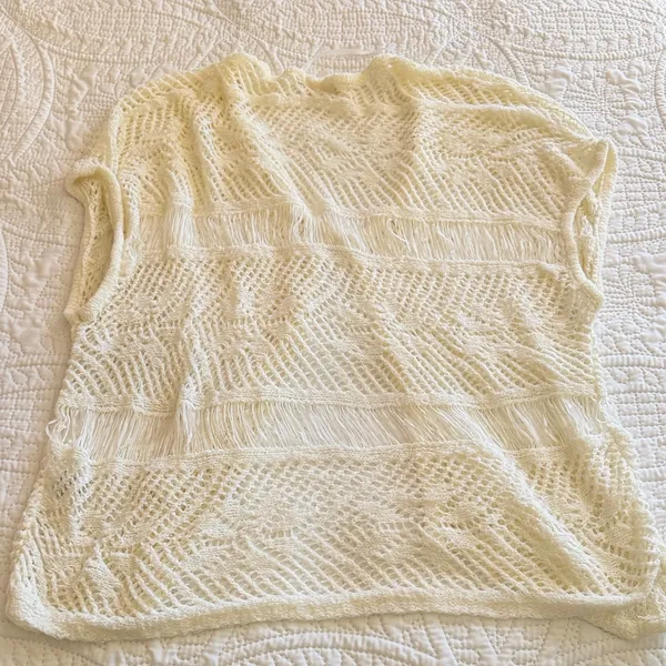 Route 66 Cream Open-Knit Cardigan - Image 3