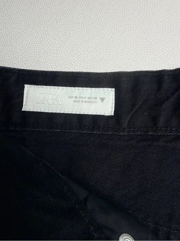 Zara Women Black High Rise Wide Leg Jeans Size 4 Cotton Lyocell Denim - Image 5