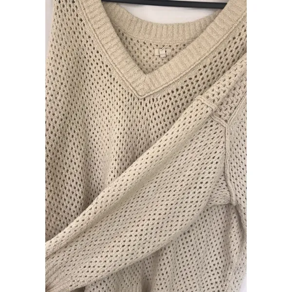 Aerie Cream Off-the-Shoulder Sweater with Loose Knit Women’s XXL Lounge Oversize - Image 6