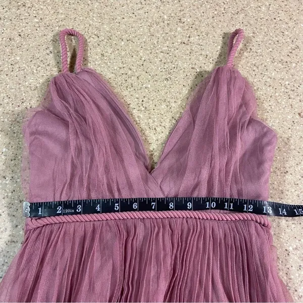 NWOT Lulus Sweet Goddess Mauve Mesh Pleated Sleeveless Midi Dress - Image 6