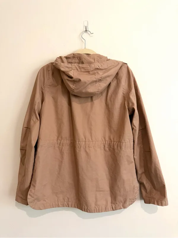 Love Tree Tan Hooded Utility Jacket Field Coat Lightweight 100% Cotton Sz Large - Image 8