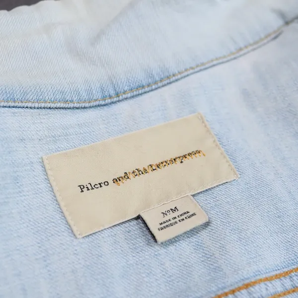 Pilcro and the Letterpress Denim Vest Women Medium Light Wash Blue Stretch Crop - Image 5