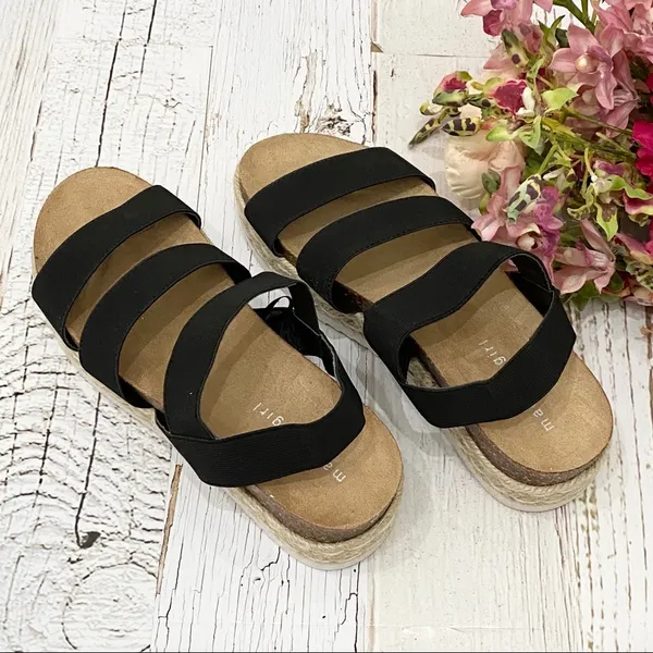 Madden Girl Black Espadrille Platform Sandals 8 - Image 4
