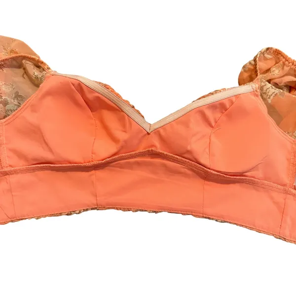 Hello Molly Flowy Sleeve Bustier Crop Top‎ Orange Floral Fairy Romantic Size XS - Image 9