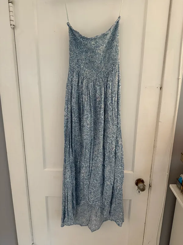 Patrons of Peace Blue Strapless Maxi dress - Image 3