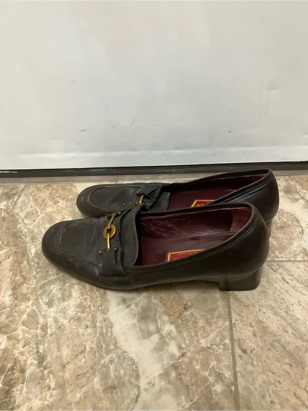 vintage Cole Haan dark brown leather horsebit loafers made in Italy - Image 3