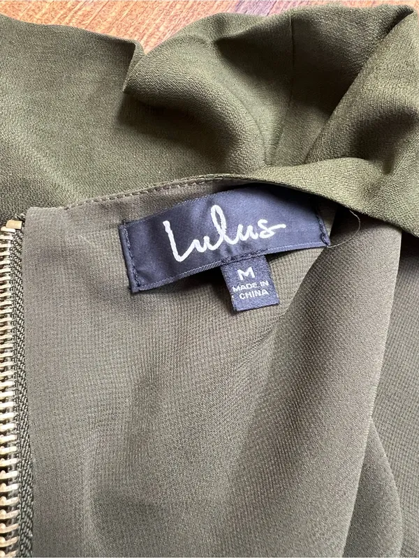 Lulus Shift and Shout Olive Green Shift Dress Size Medium NWT - Image 11