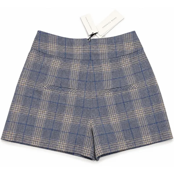 Veronica Beard Alicia Plaid High Rise Wool Linen Blend Shorts NWT Size 4 - Image 5
