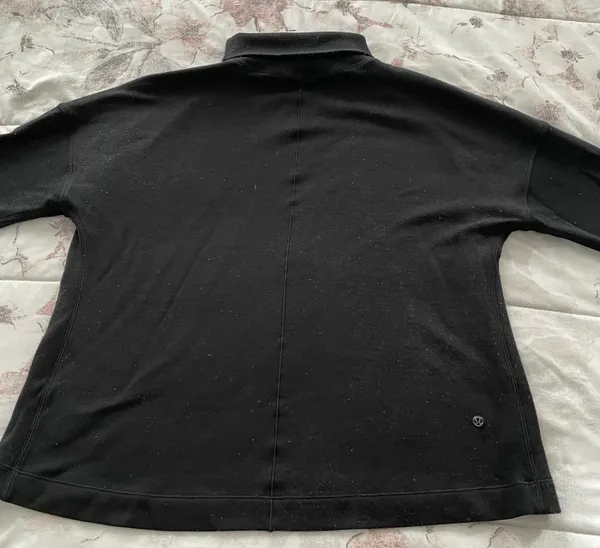 Black Merino Wool Mock Neck Sweater, Size 4 - Image 10