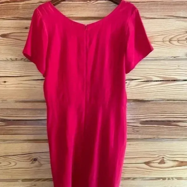 Amanda Uprichard Jenny red silk dress​​​​​ size large gathered waist - Image 5
